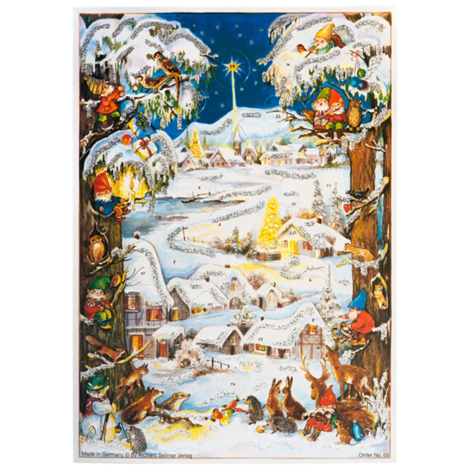 Adventsdeko & Kalender-Adventskalender "Waldweihnacht mit Zwergen"