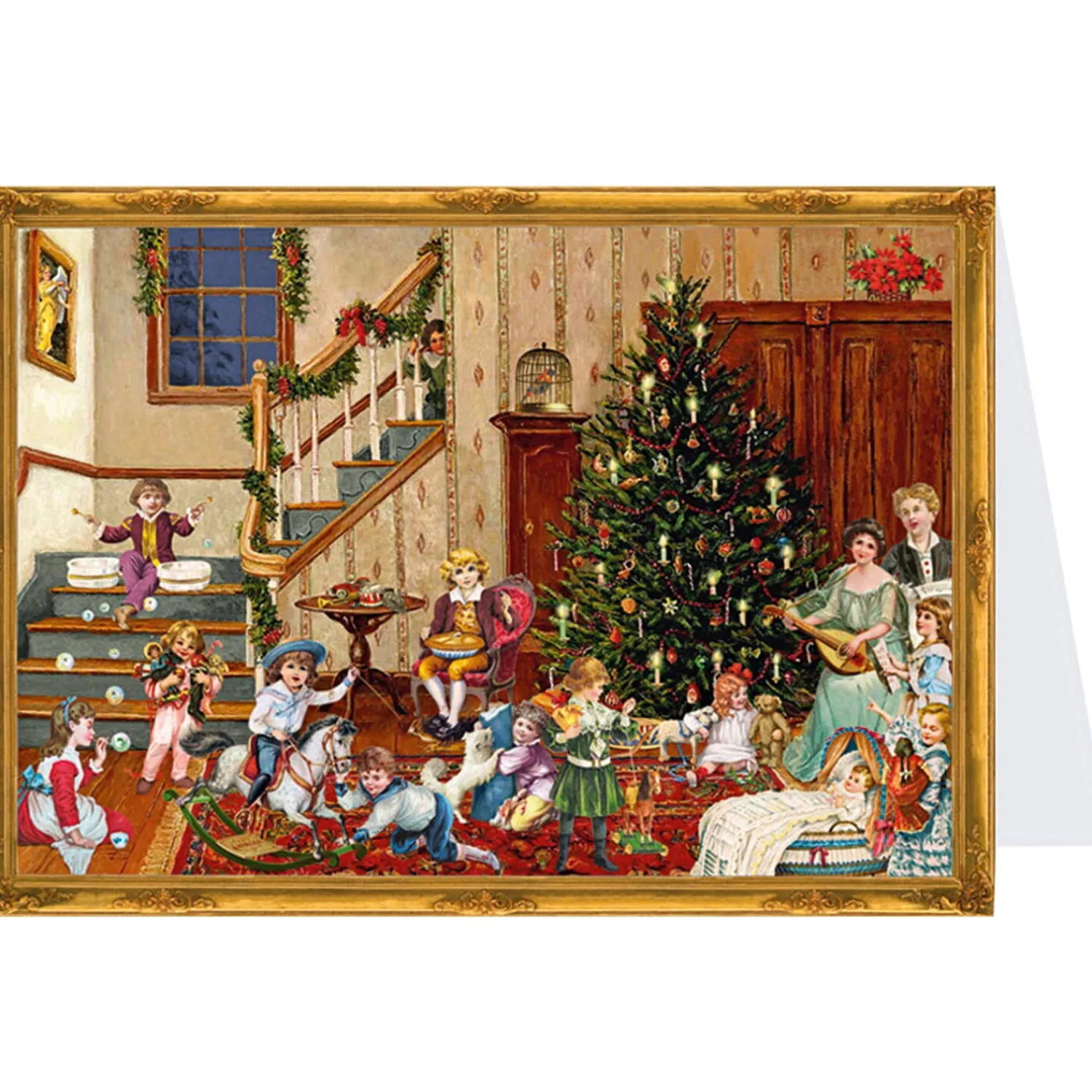 Adventsdeko & Kalender-Adventskalender-Karte "Weihnachtsabend"