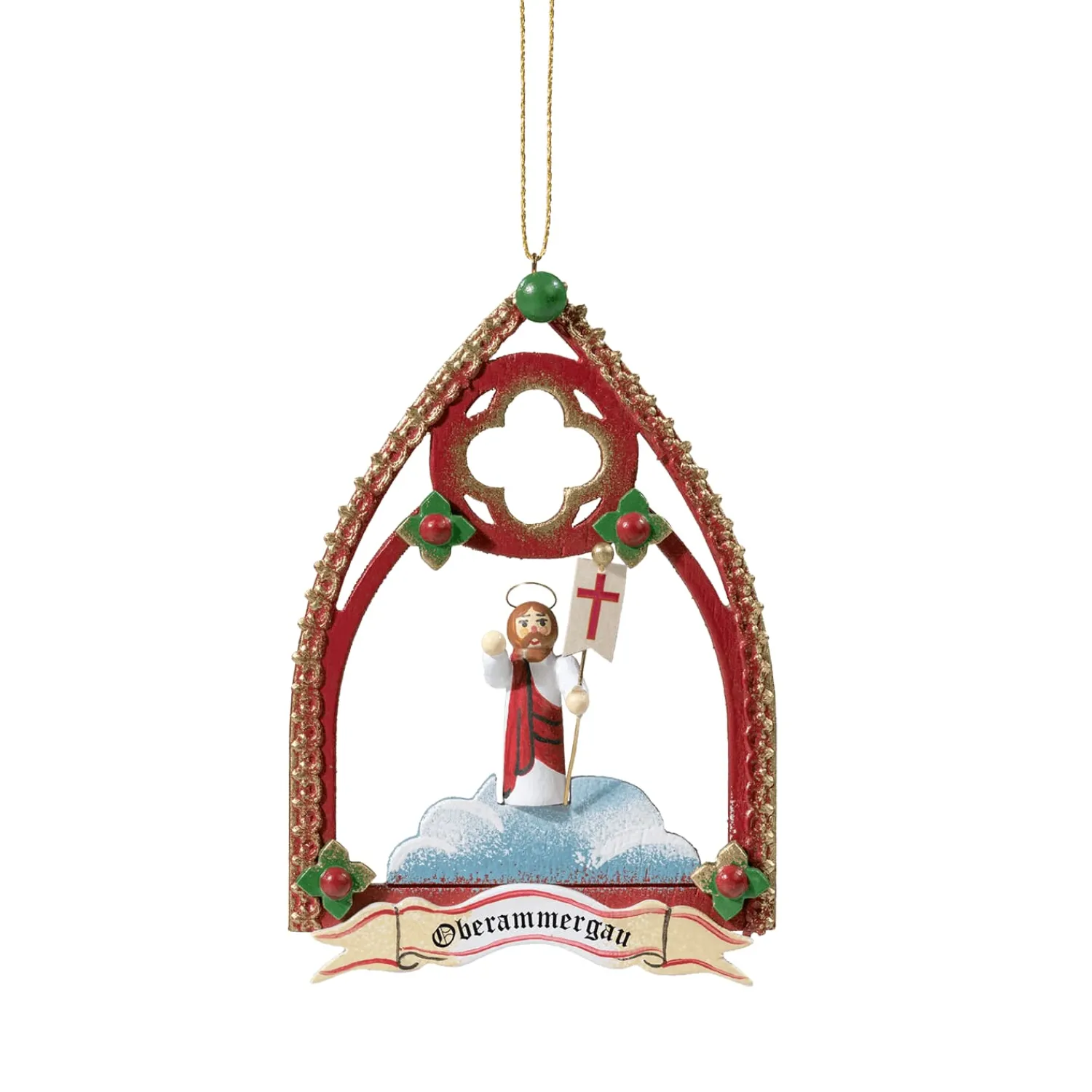 Käthes Original Christbaumschmuck Holz-Auferstehung, Oberammergau