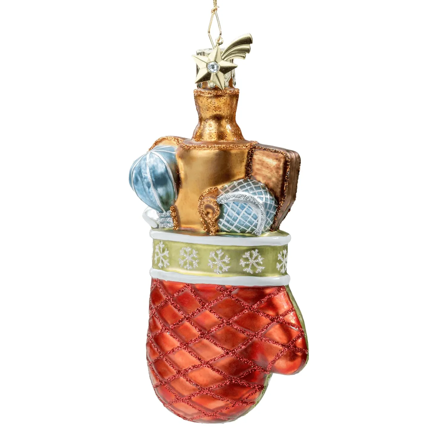 Poesie in Glas Weihnachtskugeln Aus Glas-Backhandschuh mit Utensilien