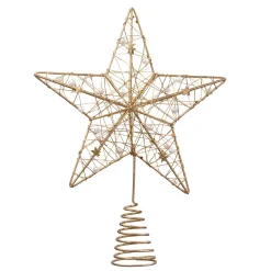 Christbaumspitzen-Baumspitze Drahtstern gold mit Perlen