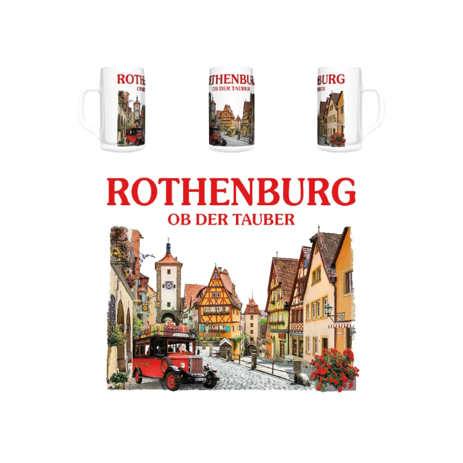 Bierkrüge|Rothenburg Motive-Bierglas "Silhouette Rothenburg", 0,5l