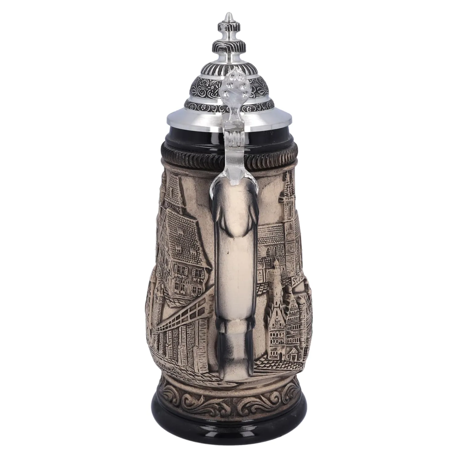 Bierkrüge|Rothenburg Motive-Bierkrug mit Zinndeckel "Rothenburg", natur, 0,5 Liter