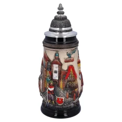 Bierkrüge|Rothenburg Motive-Bierkrug mit Zinndeckel "Rothenburg", natur, 0,25 l