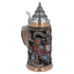 Bierkrüge|Rothenburg Motive-Bierkrug mit Zinndeckel
