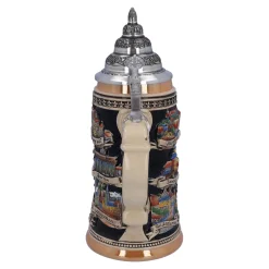 Bierkrüge|Rothenburg Motive-Bierkrug mit Zinndeckel