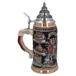 Bierkrüge|Rothenburg Motive-Bierkrug mit Zinndeckel