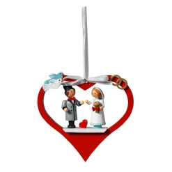 Käthes Original Christbaumschmuck Holz-Brautpaar im Herz