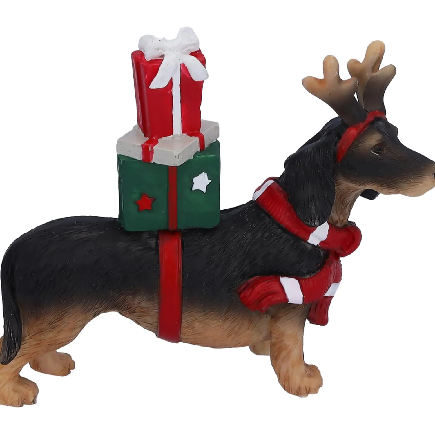 Standfiguren-Dackel mit Geschenken, Standfigur