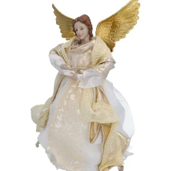 Standfiguren-Engel, beige/goldfarben, Standfigur