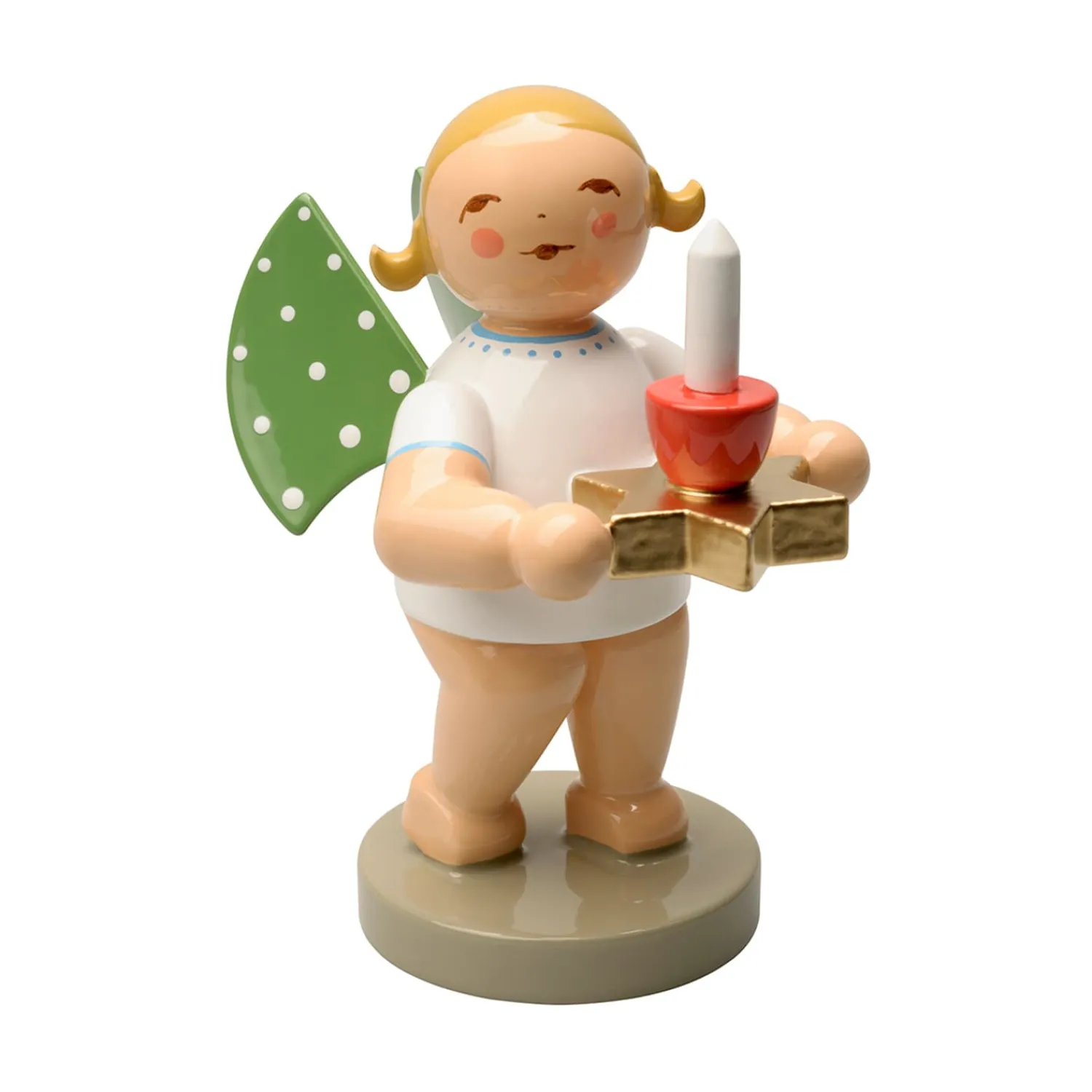 WENDT & KÜHN Wendt & Kühn Kollektion-Engel mit Sterntülle und Kerze, rot