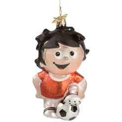 Poesie in Glas Mainzelmännchen|Weihnachtskugeln Aus Glas-Fritzchen mit Fußball