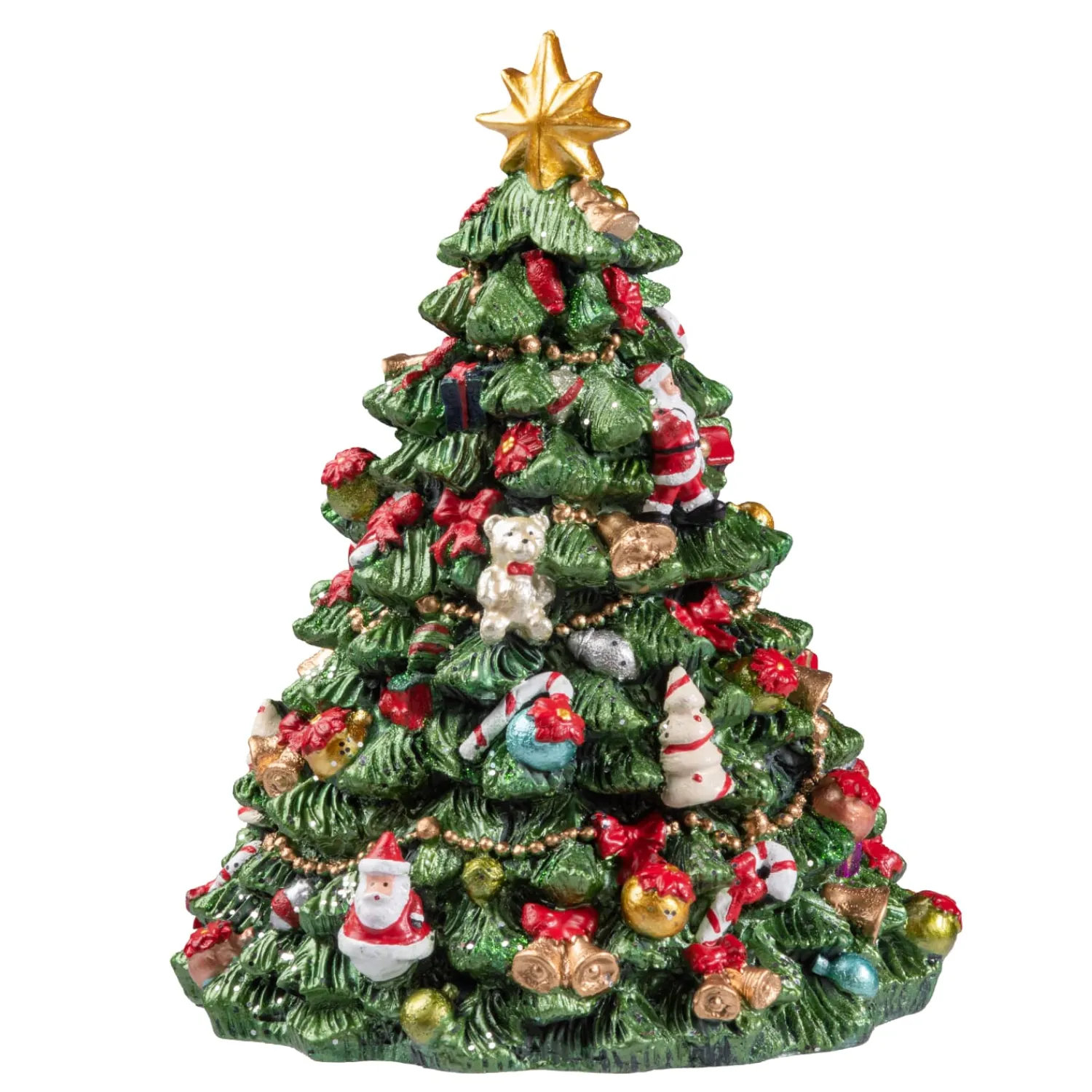 Spieluhr Weihnachten|Standfiguren-Geschmücktes Weihnachtsbäumchen, Musikdose