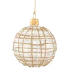 Weihnachtskugeln Aus Glas|Weihnachtskugeln-Glaskugel klar mit Glitzer gold/weiß, 6 cm