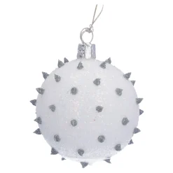 Ausgefallene Weihnachtskugeln|Weihnachtskugeln Aus Glas-Glaskugel silber mit Igel, 6 cm