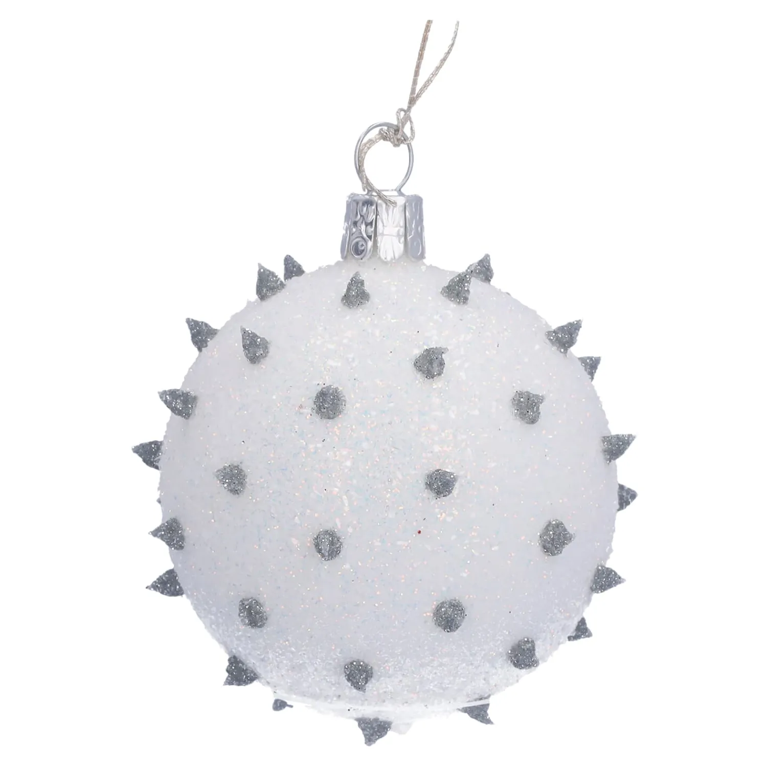 Ausgefallene Weihnachtskugeln|Weihnachtskugeln Aus Glas-Glaskugel silber mit Igel, 6 cm