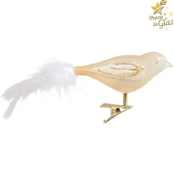 Poesie in Glas Weihnachtskugeln Aus Glas-Glasvogel, gold-glimmer