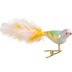 Poesie in Glas Weihnachtskugeln Aus Glas-Glasvogel gold-pastell