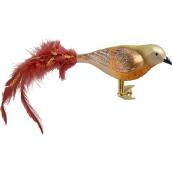 Poesie in Glas Weihnachtskugeln Aus Glas-Glasvogel, grün-braun