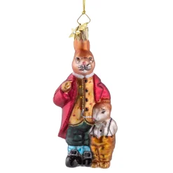 Poesie in Glas Die Häschenschule|Weihnachtskugeln Aus Glas-Hasenlehrer mit Junge