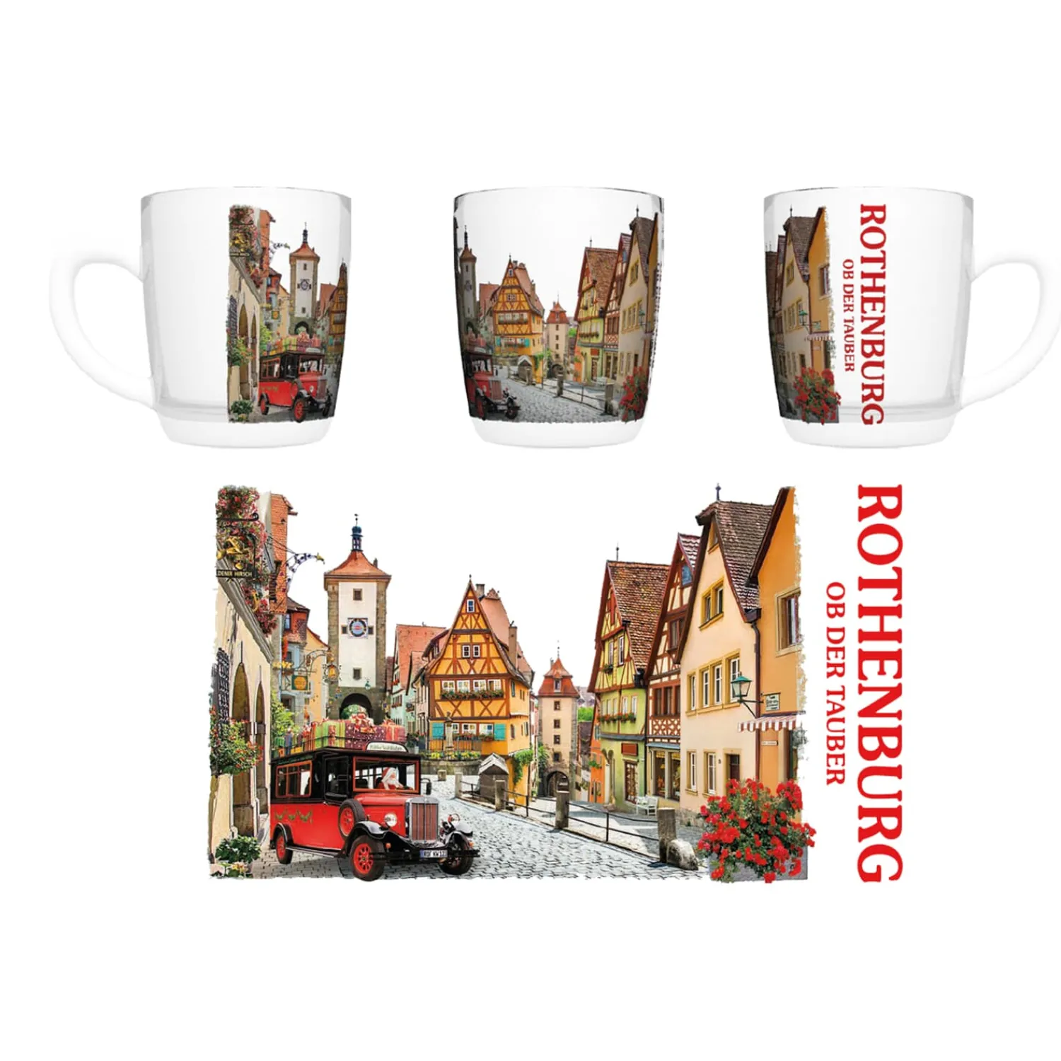 Bierkrüge|Rothenburg Motive-Henkelbecher "Silhouette Rothenburg"