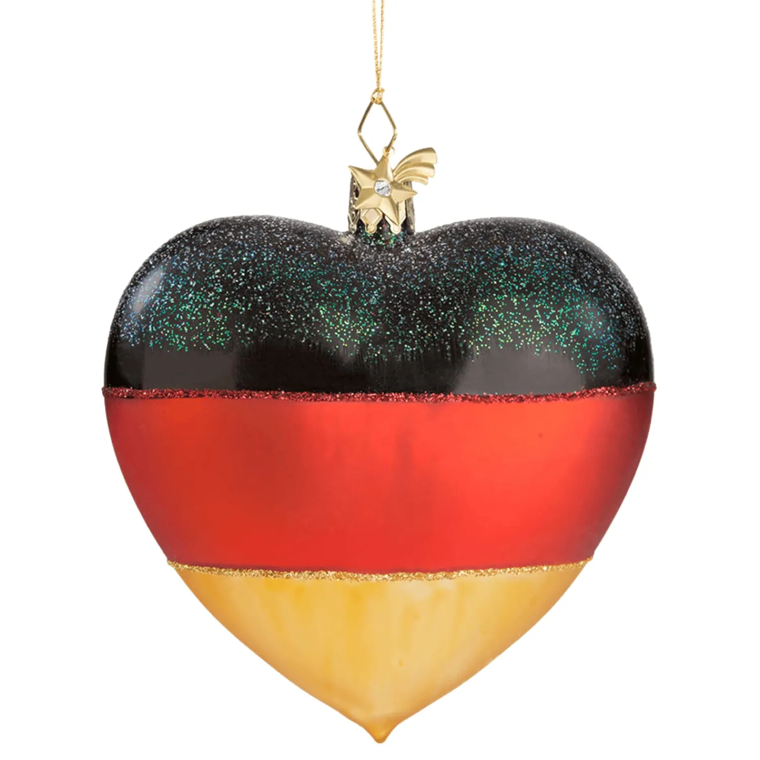 Poesie in Glas Deutschland Motive|Weihnachtskugeln Aus Glas-Herz Flagge Deutschland