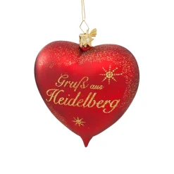 Poesie in Glas Deutschland Motive|Weihnachtskugeln Aus Glas-Herz "Gruß aus Heidelberg"