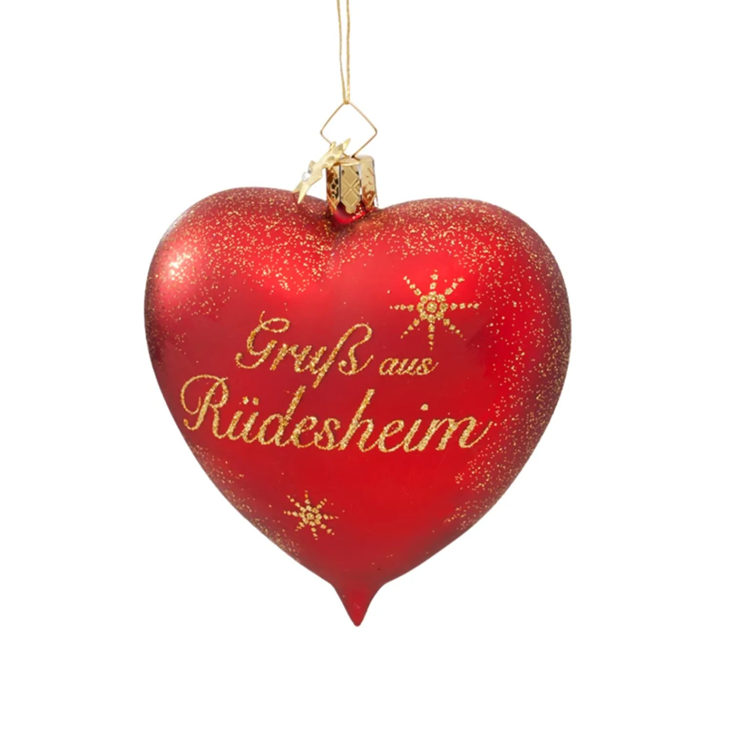 Poesie in Glas Deutschland Motive|Weihnachtskugeln Aus Glas-Herz "Gruß aus Rüdesheim"