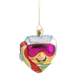 Poesie in Glas Ausgefallene Weihnachtskugeln|Weihnachtskugeln Aus Glas-Herz Snowboarder