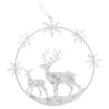 Baumschmuck Aus Metall-Hirschfamilie, silber