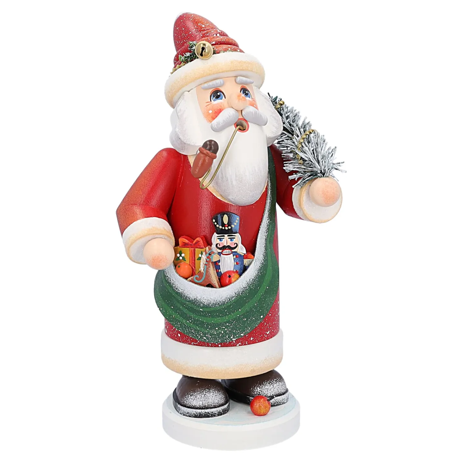 Käthes Original Räuchermänner|Nostalgische Weihnachtsdeko-Holzknoddl "Nostalgischer Weihnachtsmann", Räuchermännchen