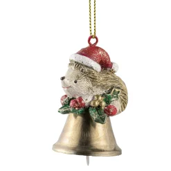 Weihnachtsbaumanhänger|Baumschmuck Aus Kunstharz-Igel auf Glocke