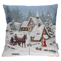 Sandner Wohndeko-Kissenhülle "winterliche Kutschfahrt"