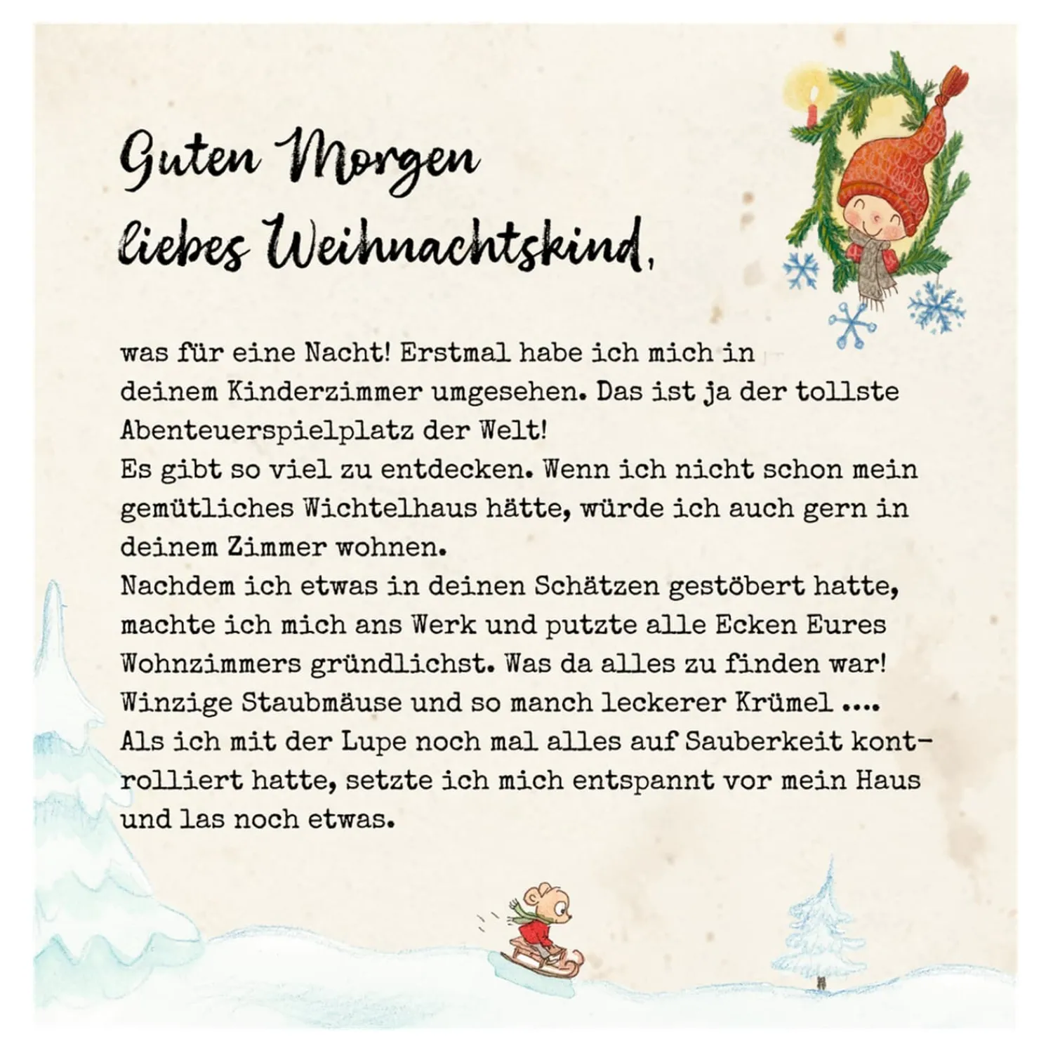 Adventsdeko & Kalender-Komplett-Set Wichteltür-Adventskalender
