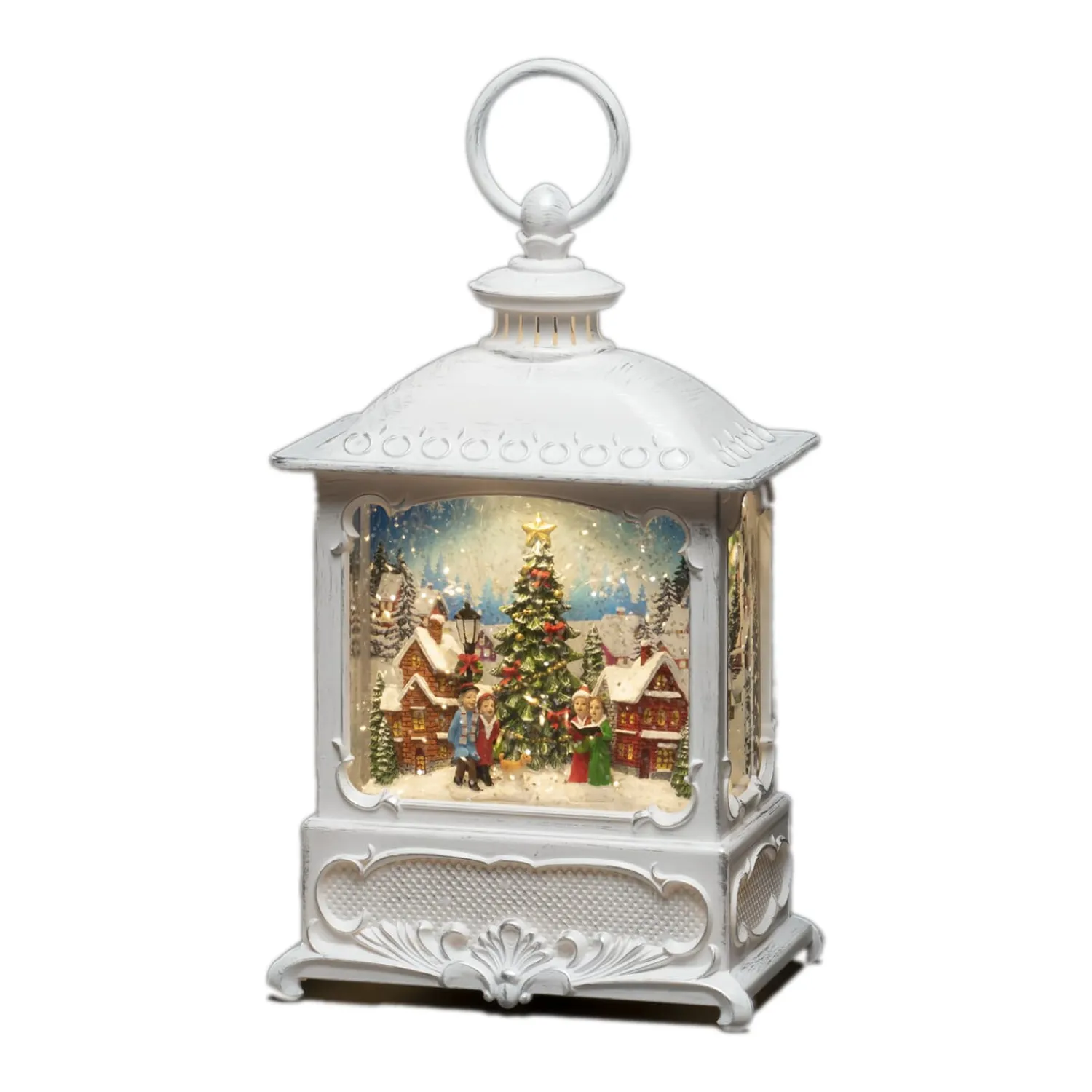 KONSTSMIDE Laternen Weihnachten-LED Schneelaterne "Weihnachtsmarkt", 25 cm