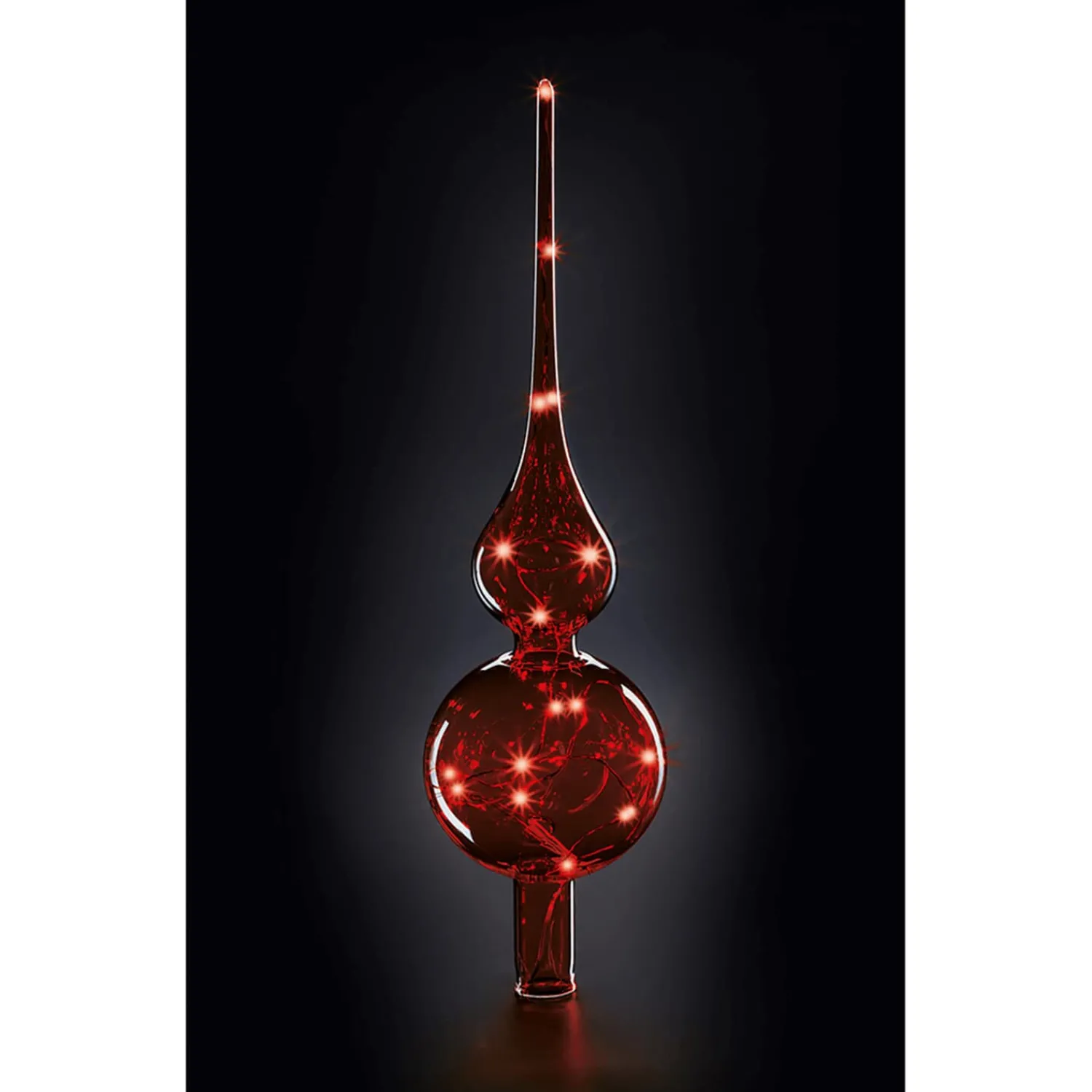 Krinner Christbaumspitzen|Lichterketten-Lumix LED Doppelspitze beleuchtet, rot