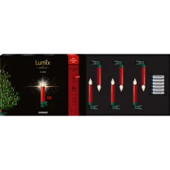 Krinner Lichterketten-Lumix Superlight Flame 6 Mini Kerzen Erweiterungsset in Rot