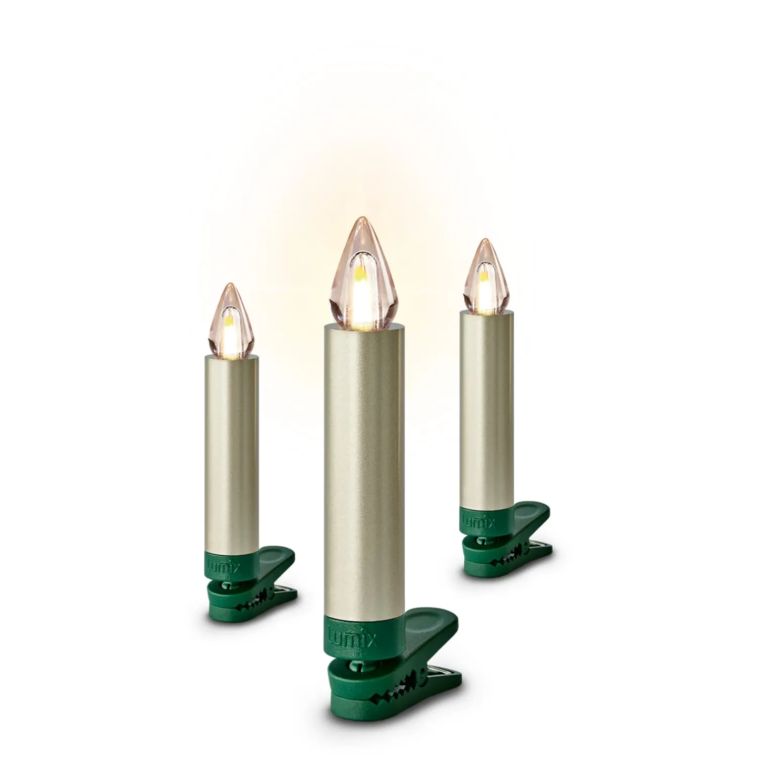 Krinner Lichterketten-Lumix Superlight Flame Mini 12 Kerzen Basis Set in Cashmere