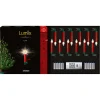 Krinner Lichterketten-Lumix Superlight Flame Mini 12 Kerzen Basis Set in Rot