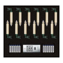 Krinner Lichterketten-Lumix Superlight Flame Mini 12 Kerzen Basis Set in Elfenbein