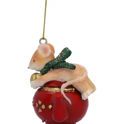 Baumschmuck Aus Kunstharz-Maus auf Kaffeekanne, Kunstharz-Baumbehang