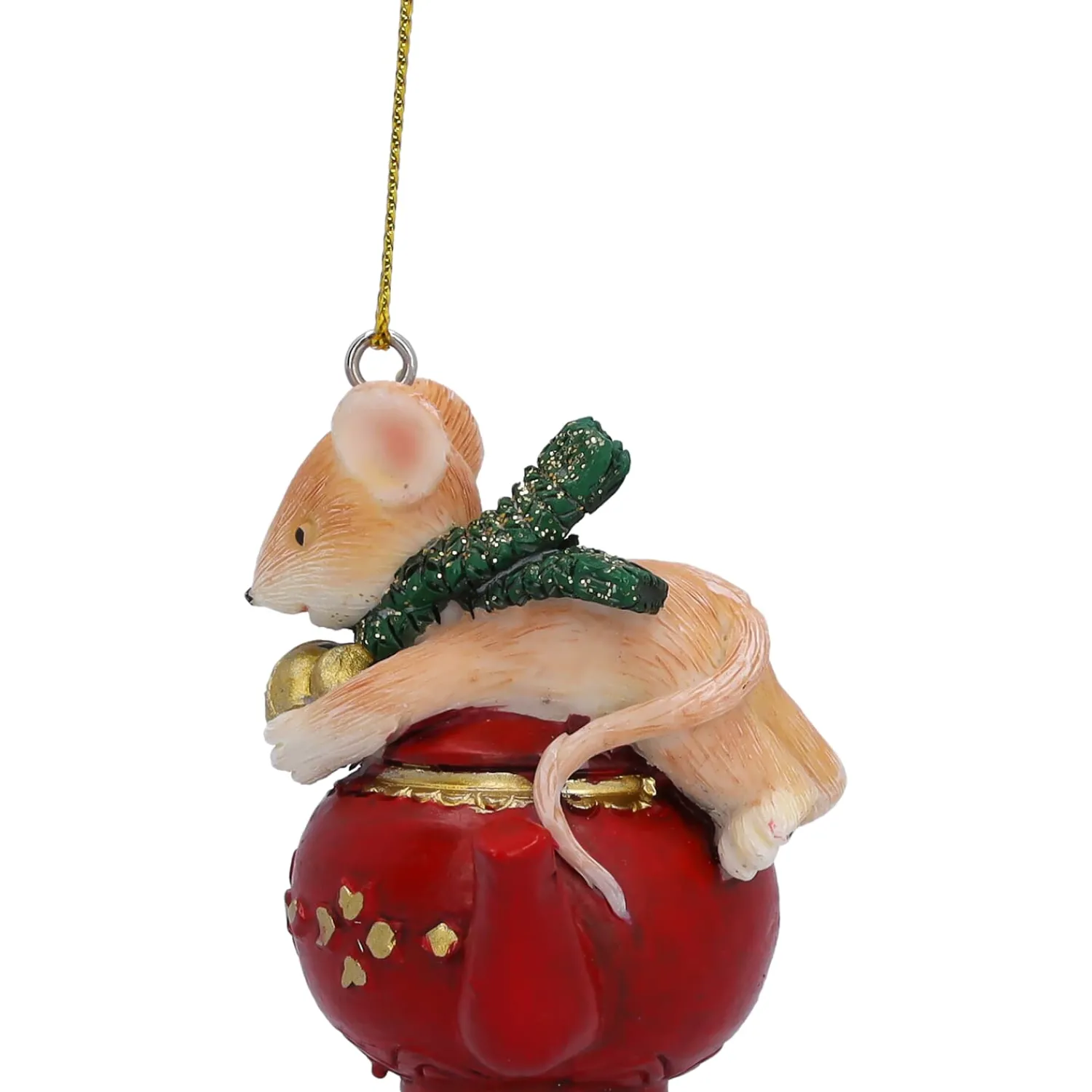 Baumschmuck Aus Kunstharz-Maus auf Kaffeekanne, Kunstharz-Baumbehang