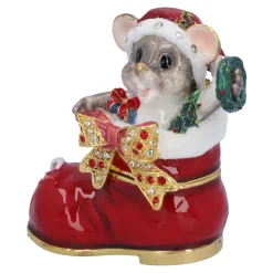 Wohndeko-Maus in Stiefel, Schatulle