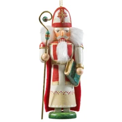 Käthes Original Christbaumschmuck Holz|Nussknacker Figuren-Miniknackl "Sankt Nikolaus", 11 cm