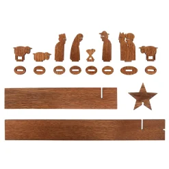 designimdorf Krippen Und Krippenfiguren-Moderne Weihnachtskrippe, 11-teiliges Set