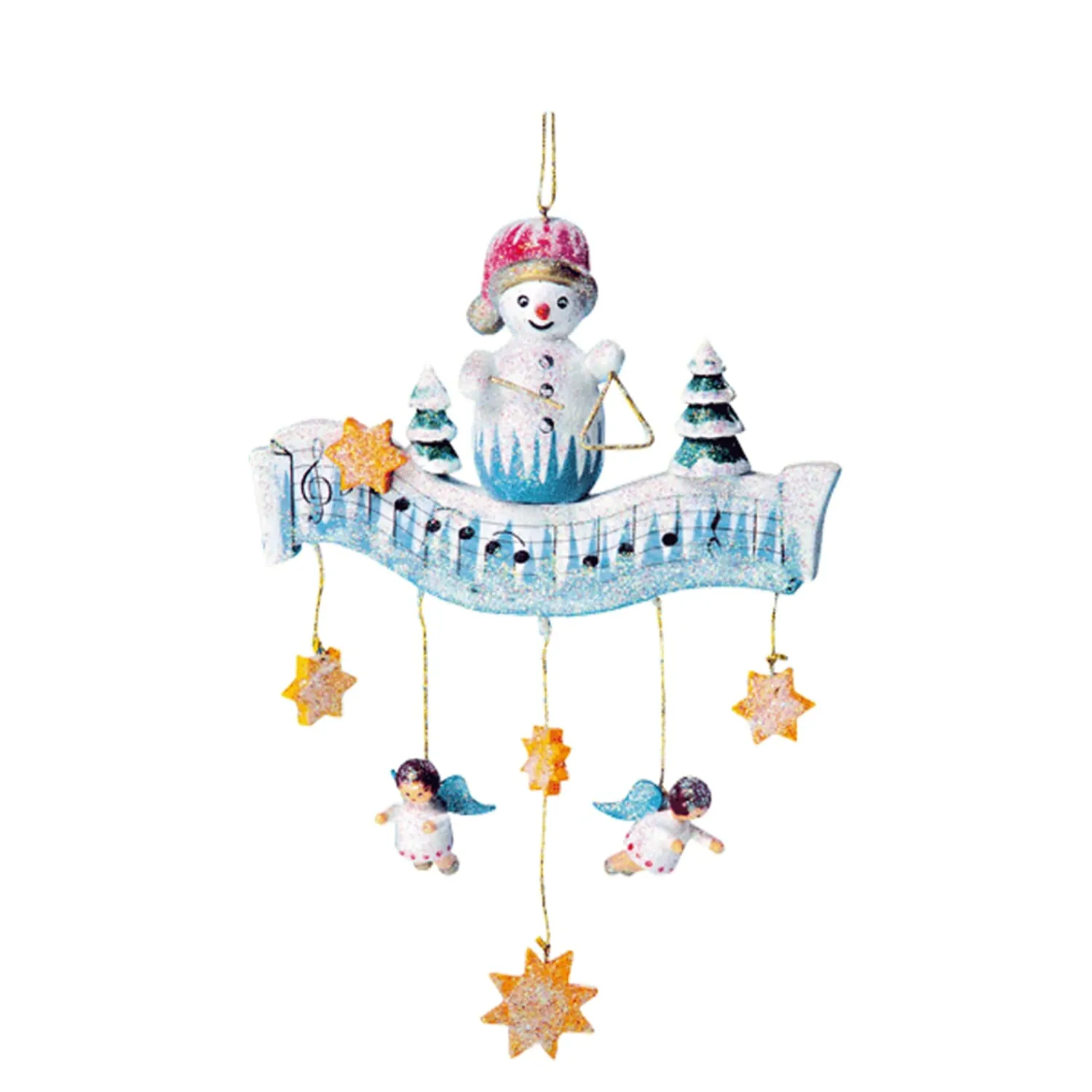 Käthes Original Christbaumschmuck Holz-Notenband Schneeflöckchen