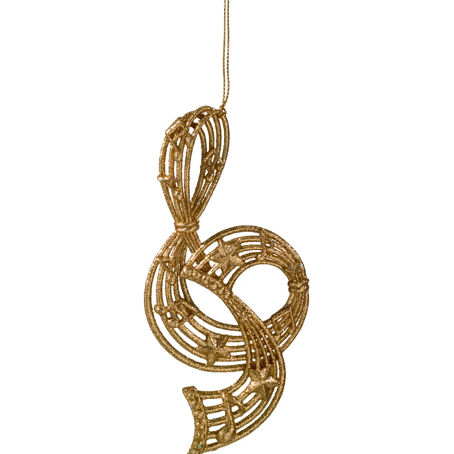 Baumschmuck Aus Kunststoff-Notenschlüssel, gold