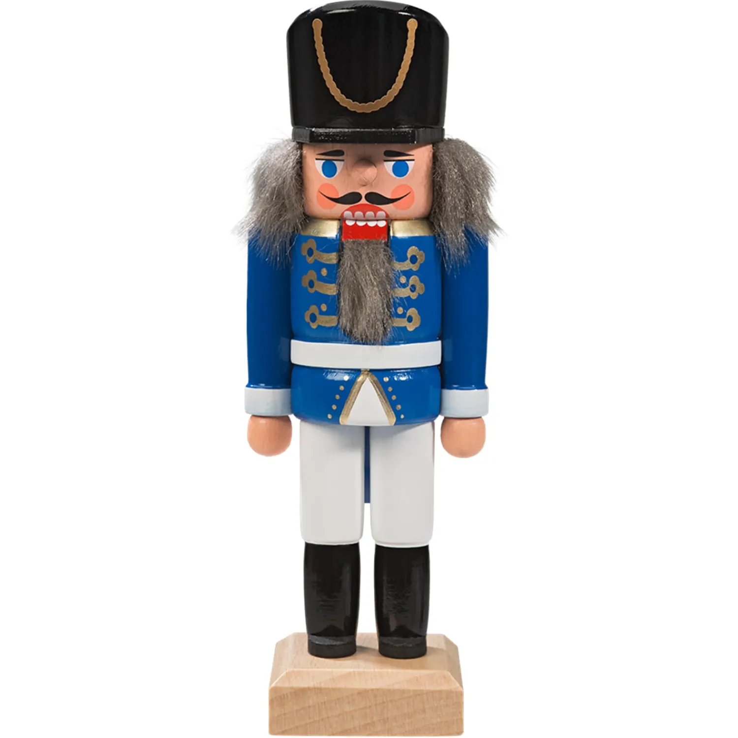 HODREWA Weihnachtsdeko Holz|Nussknacker Figuren-Nussknacker "Husar", blau, 14,5 cm