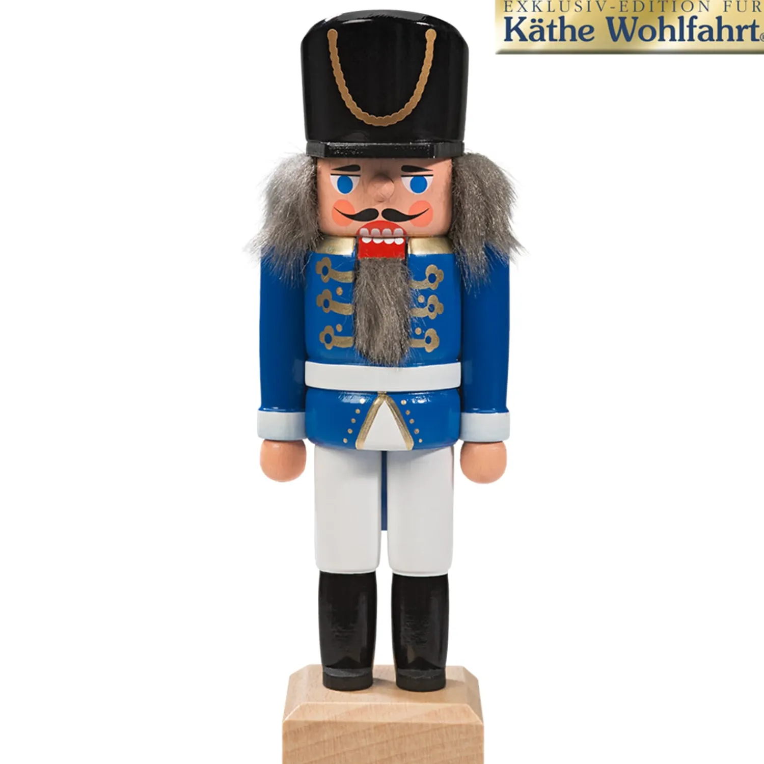 HODREWA Weihnachtsdeko Holz|Nussknacker Figuren-Nussknacker "Husar", blau, 14,5 cm
