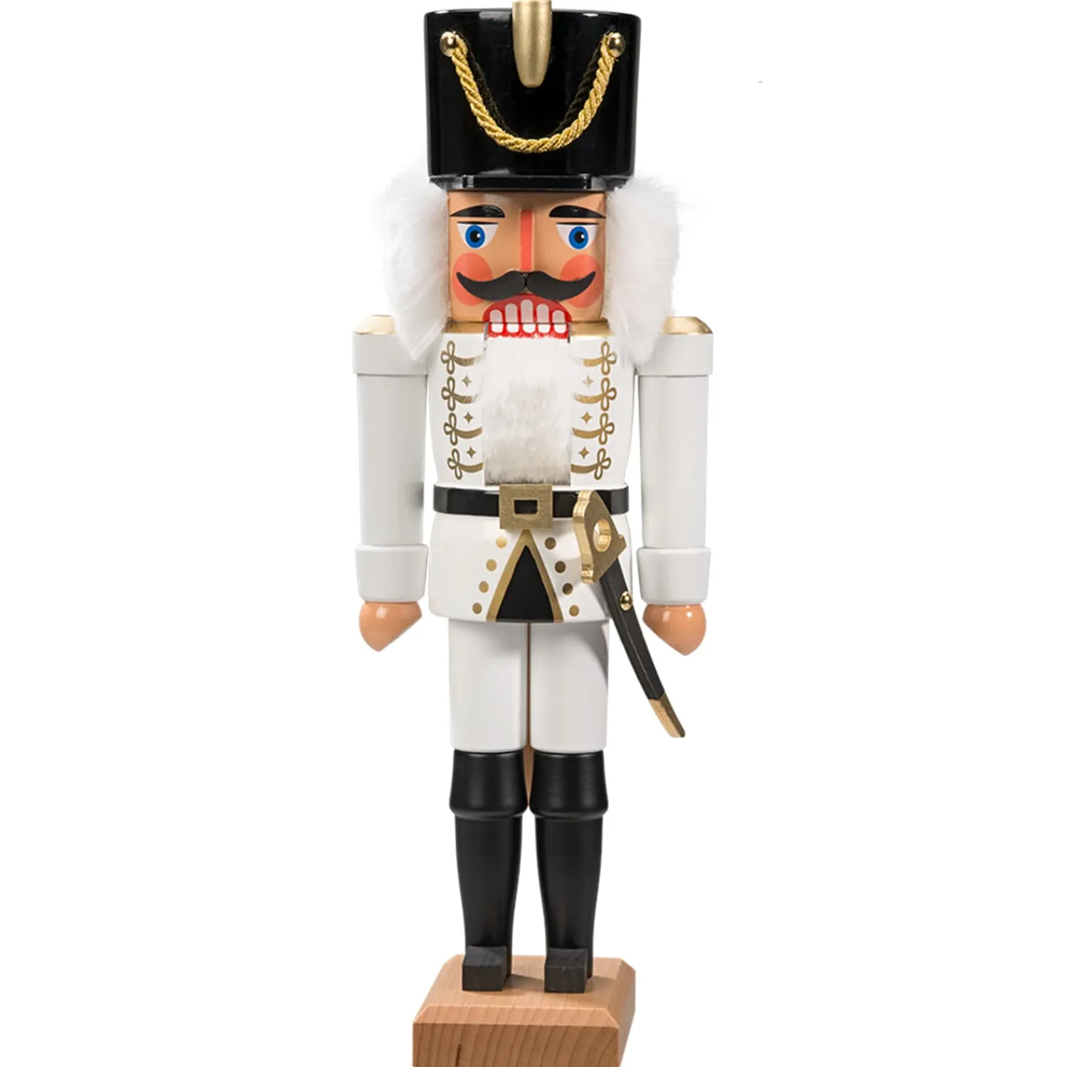 HODREWA Nussknacker Figuren-Nussknacker "Husar", weiß, 36 cm